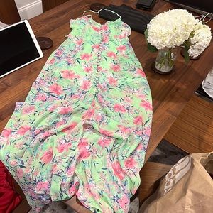 Green floral dress